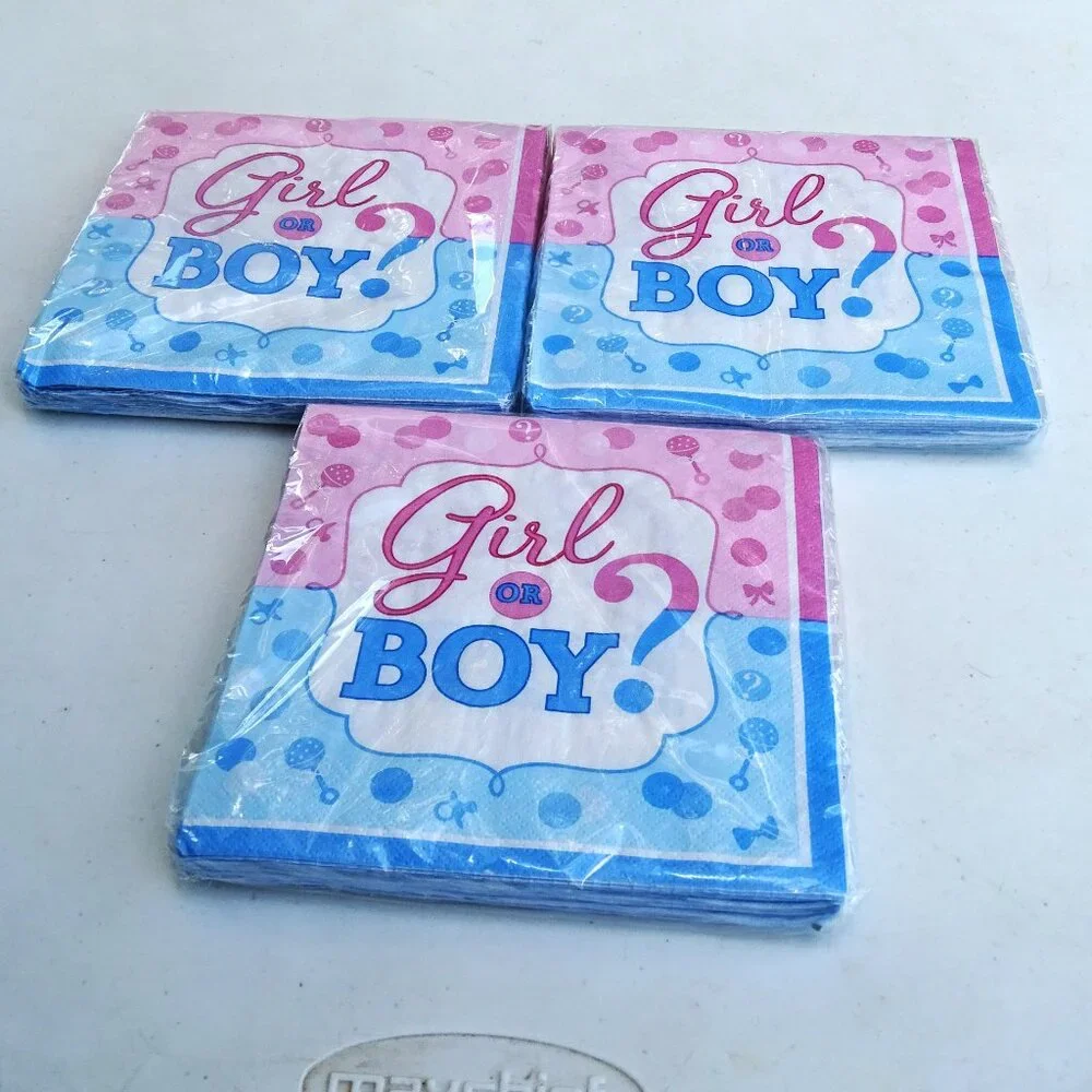 Gender Revealing Party Napkins 3 Pkg